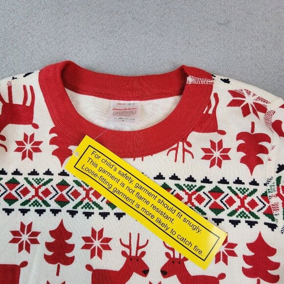 Hanna‎ Andersson Dear Deer Reindeer Organic Pajama Top Unisex 150 (U.S. 12) NEW - Picture 3 of 11